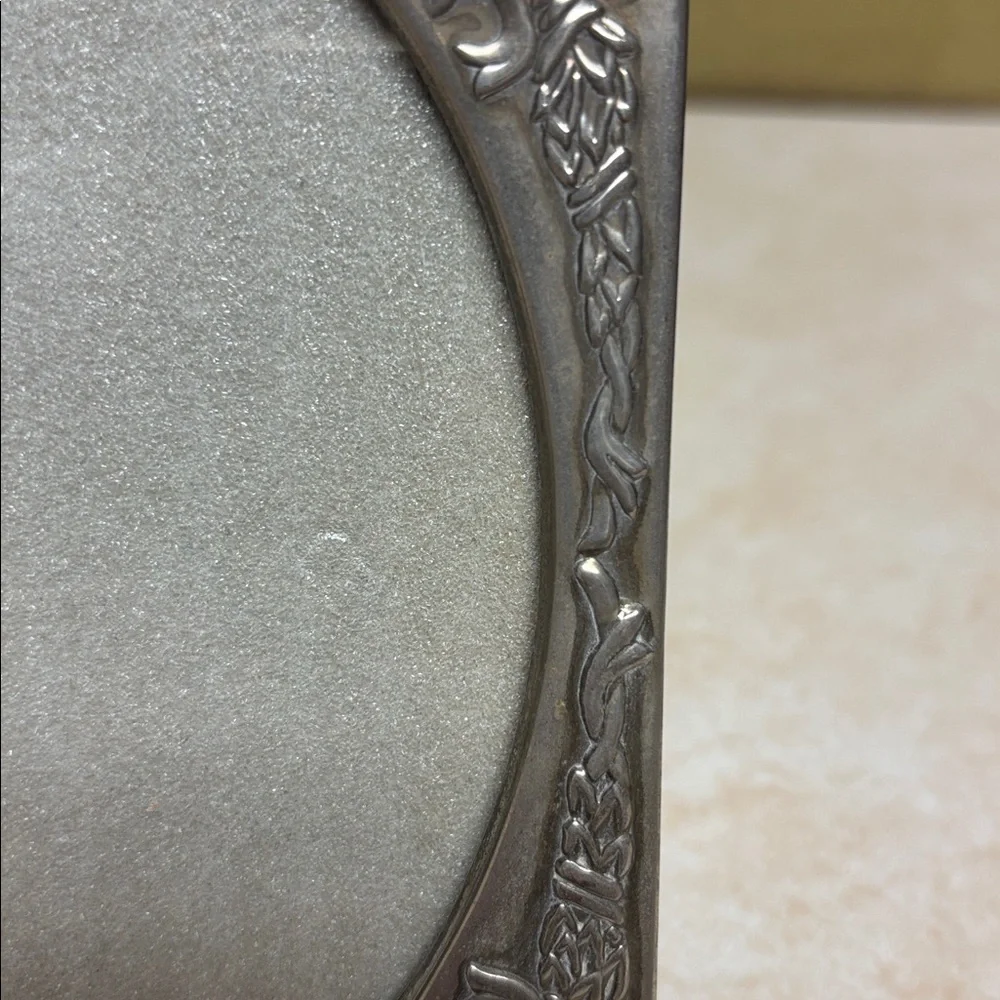 Vintage Silverplate  Photo Frame With Flowers And Ribbon Motif...Art Nouveau